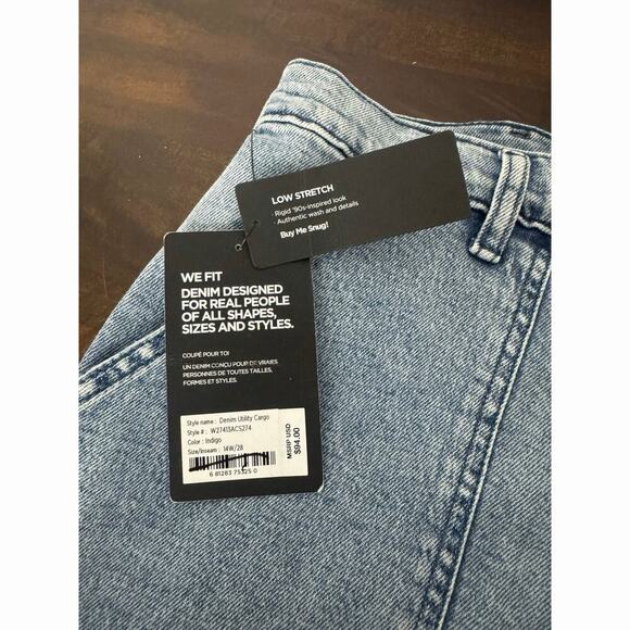 Silver Jeans Co. Denim Utility Cargo Jeans Mid Rise Straight Leg size 14W - Picture 6 of 9